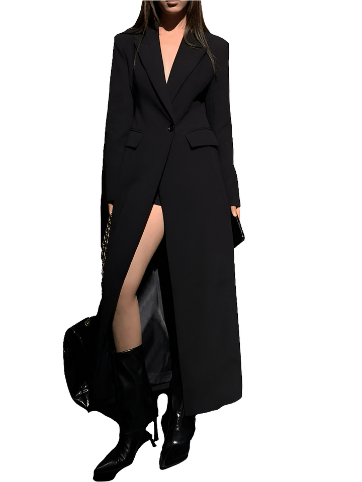 Chiara | Zwarte Dames Lange Trenchcoat Jas | Casual Zomerjas