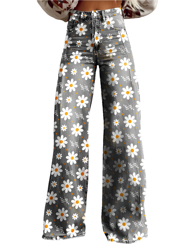 Jassi | Kleurrijke Vintage Dames Broek | Flare Broek | Retro Look