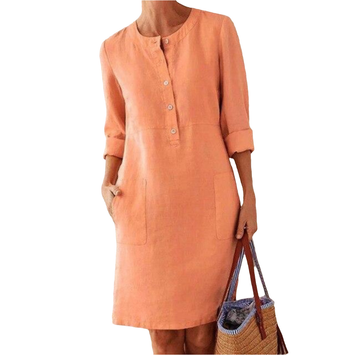 Elsana | Luchtige Dames Midi-Jurk | Tijdloze Charme | Zomerse Elegantie