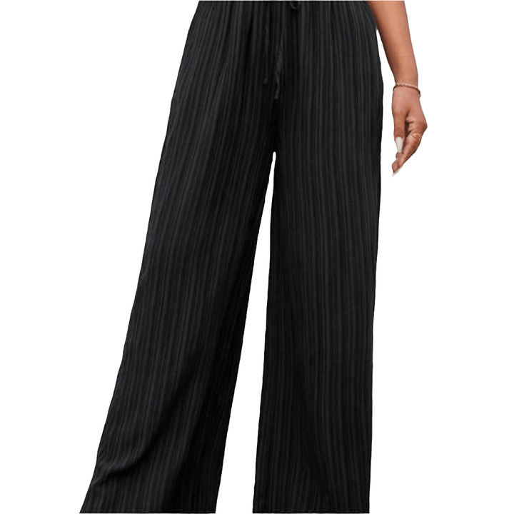 Elham | Wijde Broek Met Hoge Taille En Koordsluiting