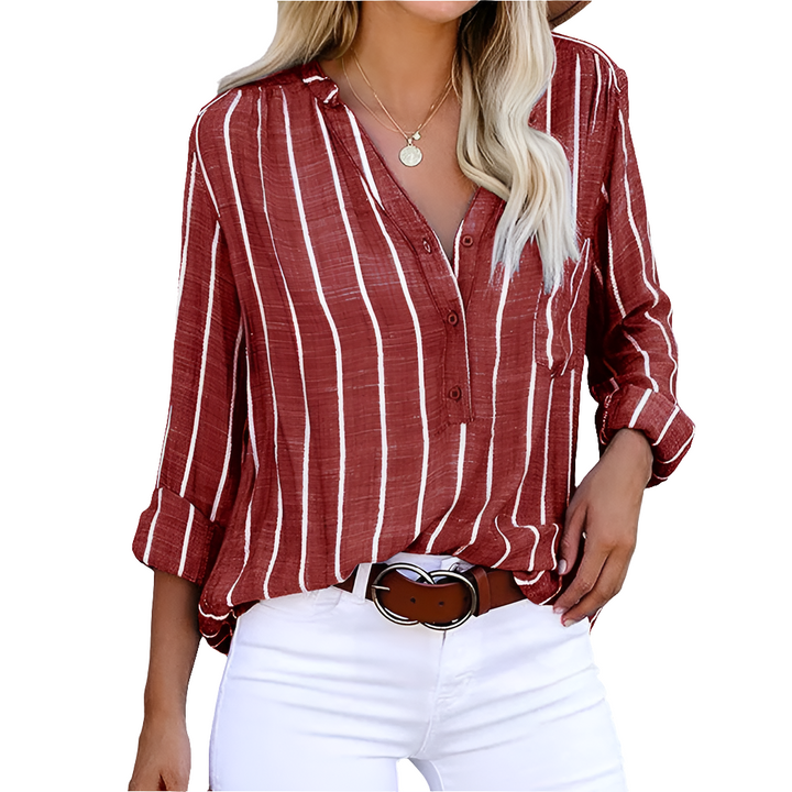 Alexa | Dames Blouse | Elegante Losse Gestreepte Zomer Blouse voor Vrouwen