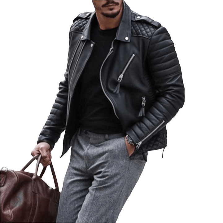 Wade | Trendy Leren Heren Jas | Duurzame Ontwerp | Tijdloze Stijl
