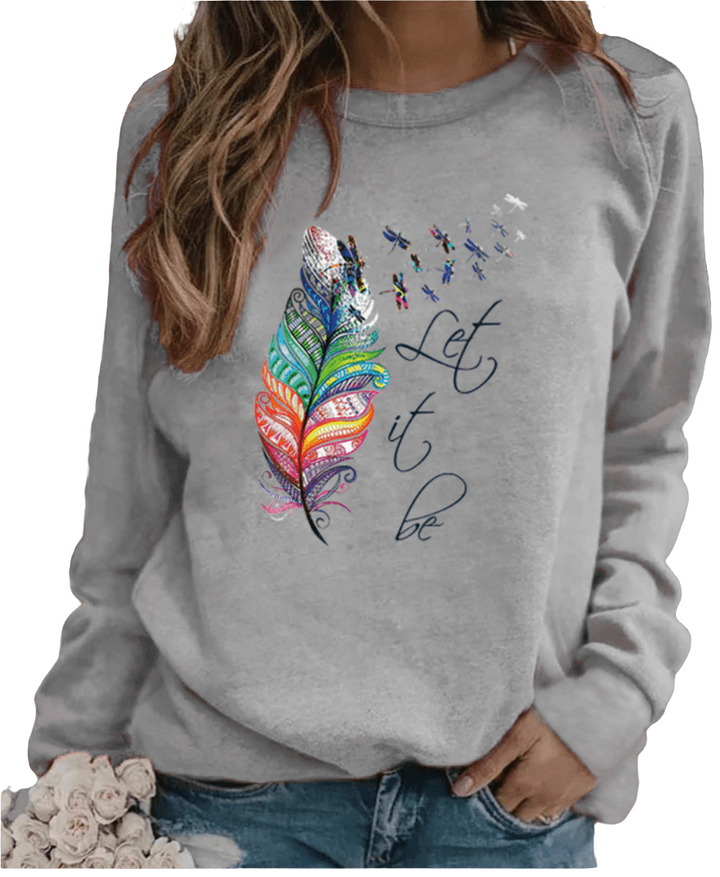 Esmeralda | Dames Trui | Comfortabele Warme Sweatshirt met Veerprint