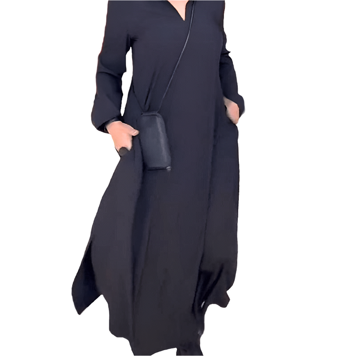Anna | Dames Jurk | Losse lange Jurk met Zijsplit | Elegant & Stijlvol