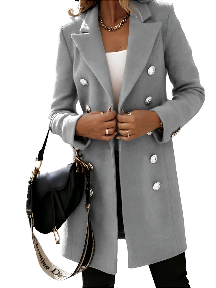 Zoe | Dames Jas | Elegante Trenchcoat In Wollook | Trendy & Comfortabel