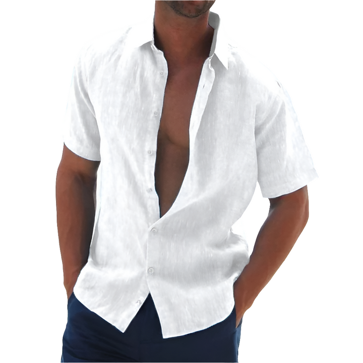 Jameya | Linnen Overhemd | Casual Heren Blouse | Korte Mouwen