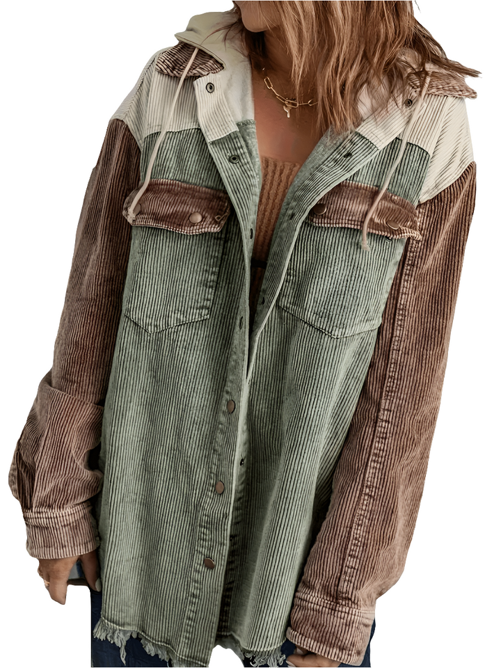 Addy | Kleurblok Hoodie Jas voor Dames | Perfect voor Herfst en Winter | Comfortabel