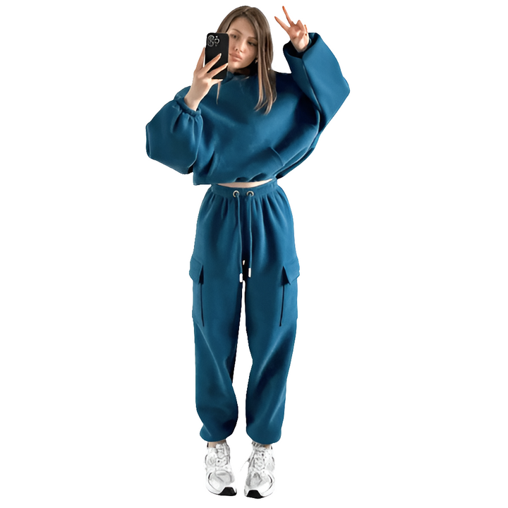 Wolphie - Dames Kleding - Dames Trainingspak Met Capuchon - Casual & Sportief
