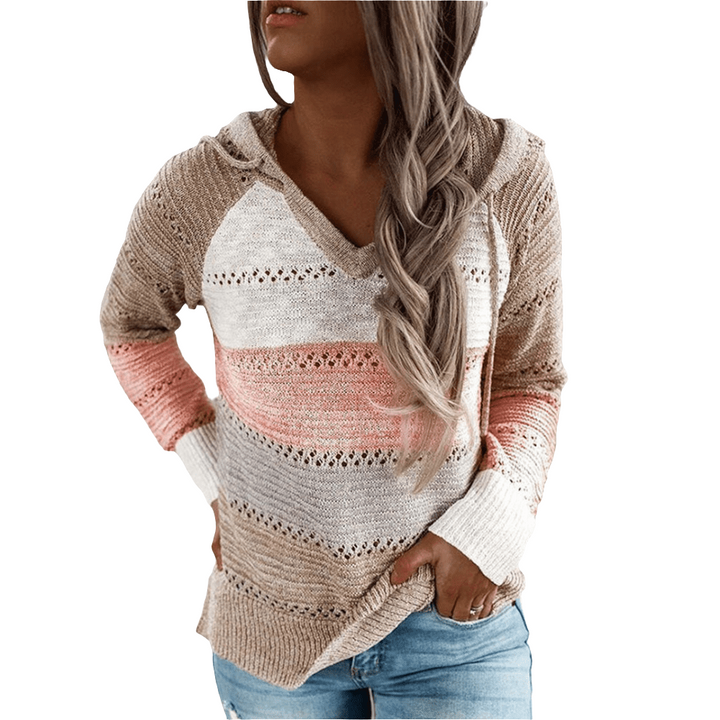 Iva | Modieuze Gebreide Trui met V-hals | Dames Sweater | Jumper Vest