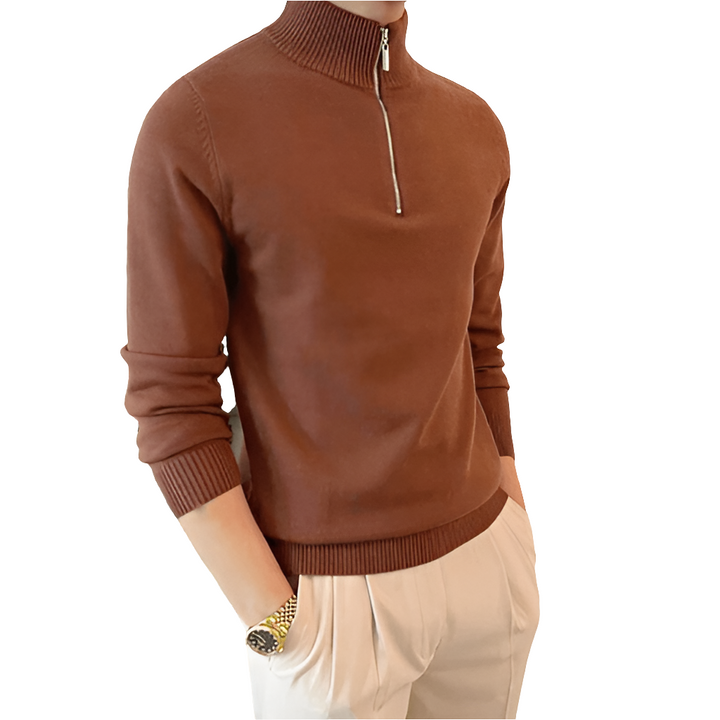 Lugano - Heren Sweater - Trui met Rits - Comfortabel - Elegant - Polyester & Wol