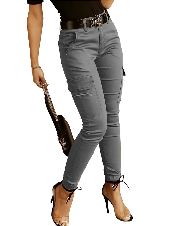 Micha | Dames Broek | Cargo Skinny Jeans | Elastische Enkelboorden