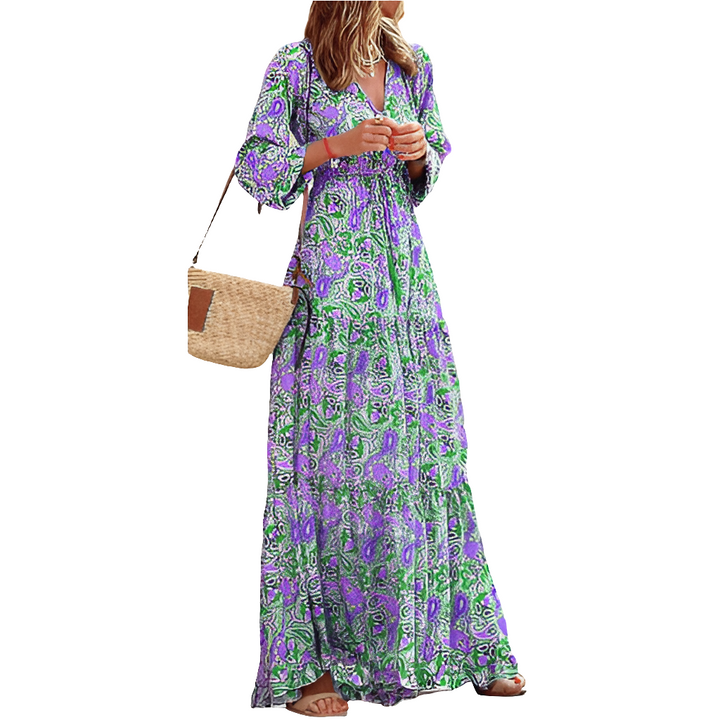 Marilyn - Jurk Dames - Verfijnde Jurk Met V-Hals En Kantdetails - Elegant En Feminin