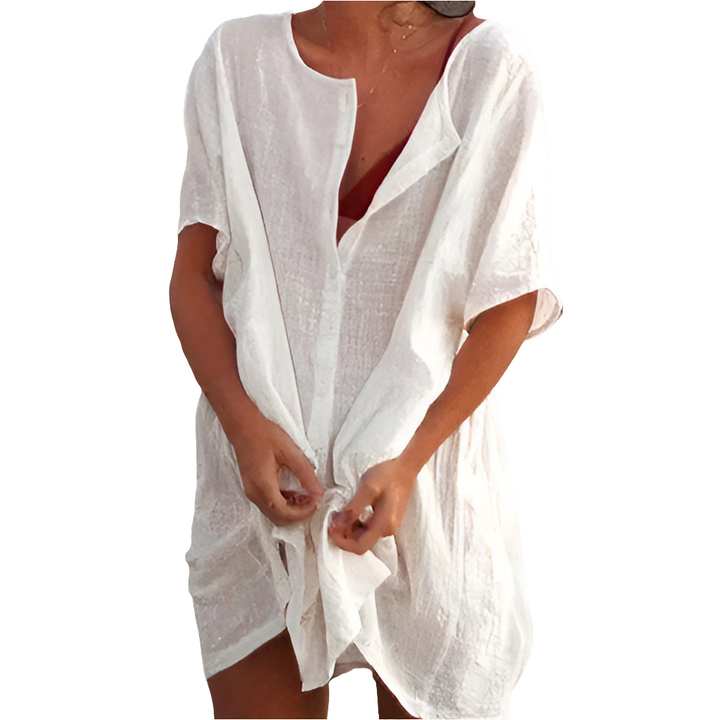 Mika | Zomerse Dames Jurk | Luchtige Strandjurk met Knoopsluiting
