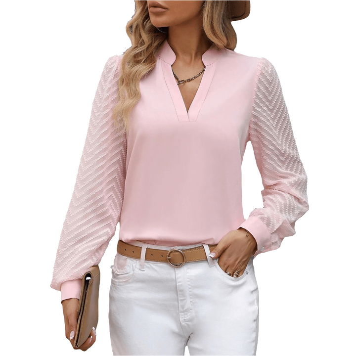 Elina | Elegante Chiffon Dames Top Met V-Hals | Formeel En Casual