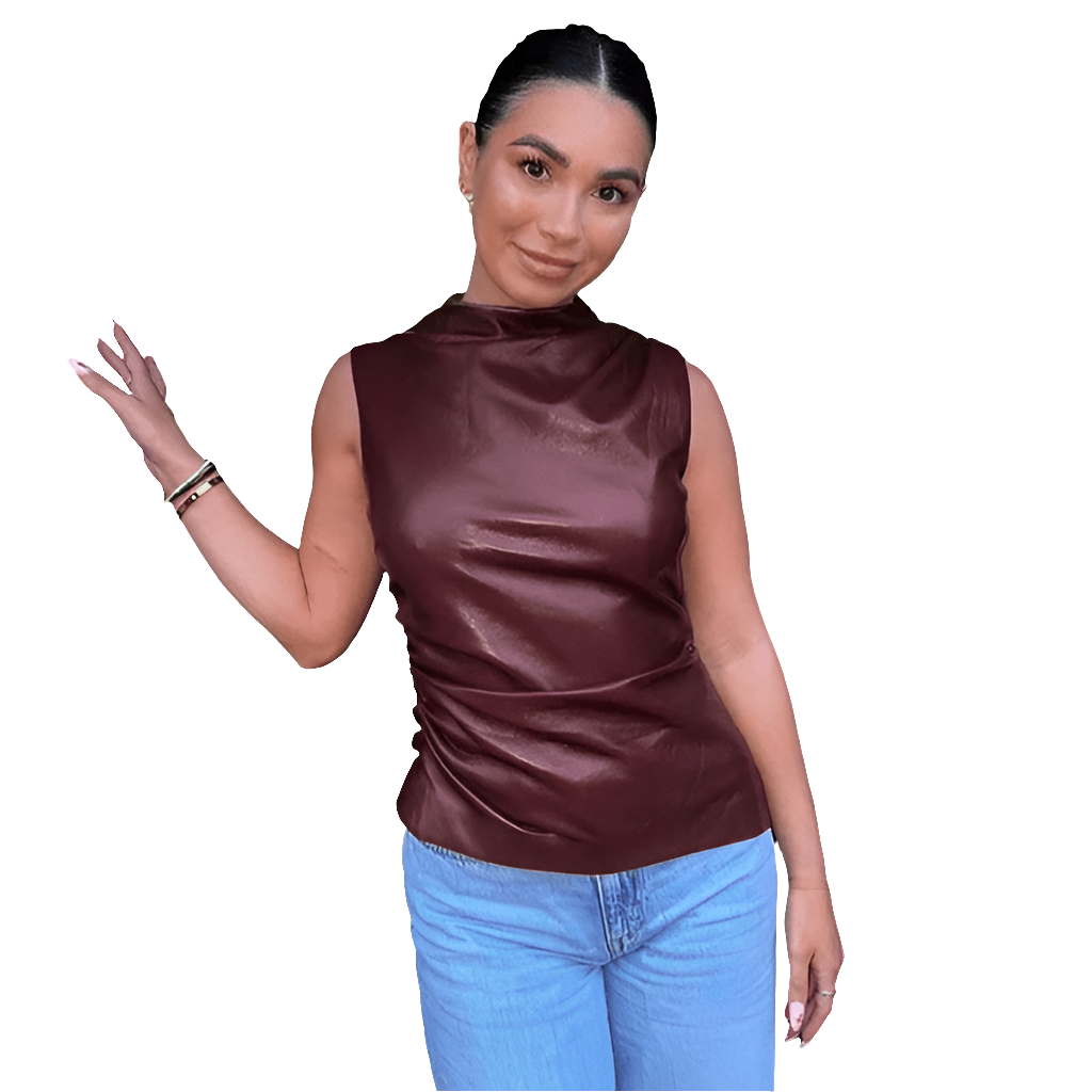 Clara | Mouwloze Top | Hoogwaardig Leer | Chique En Casual