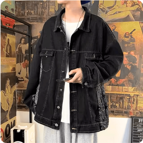 Bernardo - Jas Heren - Zwarte Denim Jas - Trendy en Stijlvol Ontwerp - Ideaal voor Herfst - Sorata