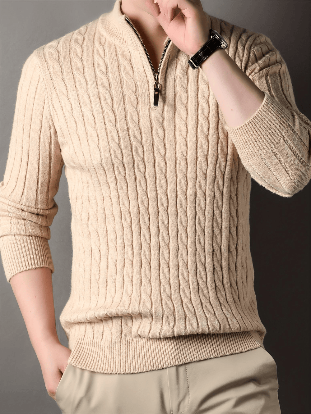 Bryan | Trui Met Ritssluiting | Heren Sweater | Jumper Vest - Sorata