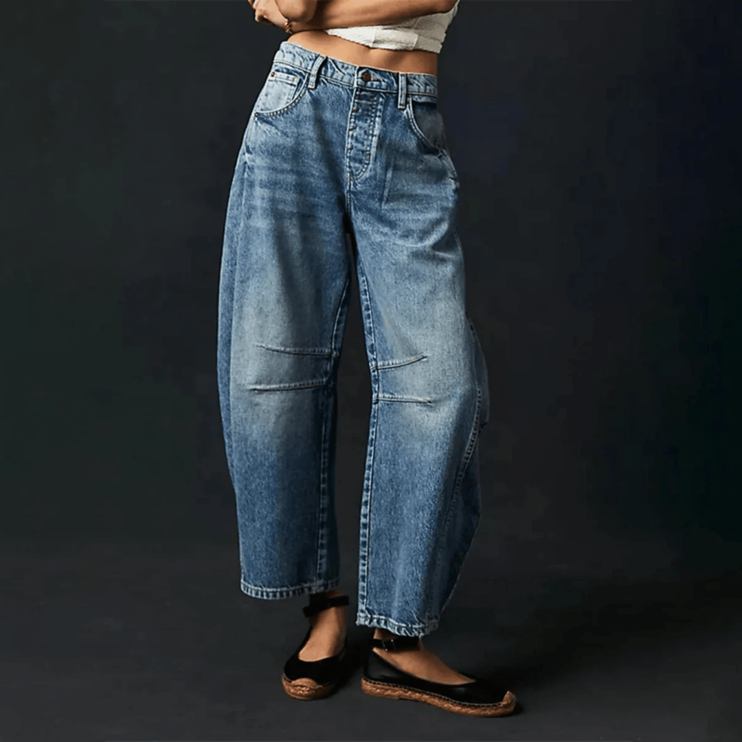 Cheny | Trendy Dames Broek | Moderne Wijde Spijkerbroek - Sorata