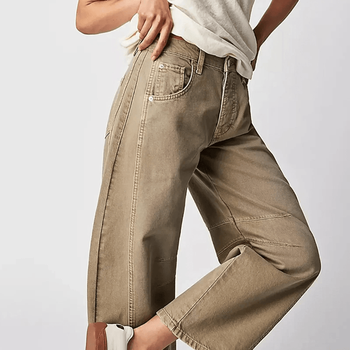 Cheny | Trendy Dames Broek | Moderne Wijde Spijkerbroek - Sorata
