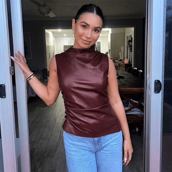 Clara | Mouwloze Top | Hoogwaardig Leer | Chique En Casual - Sorata