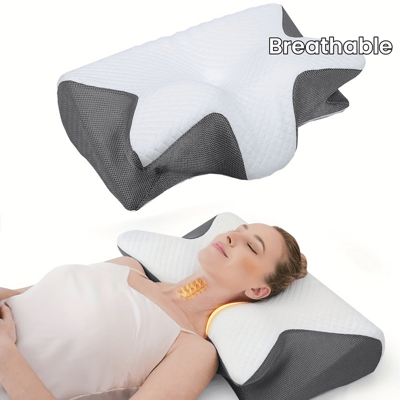 CureXL | Ergonomisch Memory Foam Neksteunkussen | 2 - in - 1 Voor Zij - , Rug - en Buikslapers - Sorata
