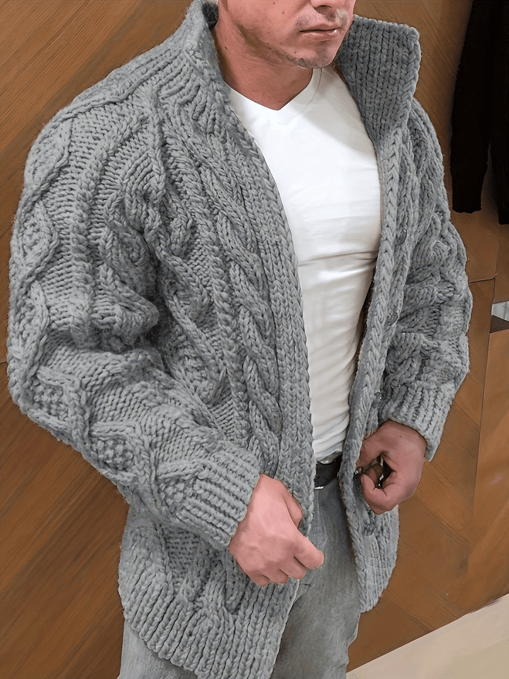 Doki | Gebreid Vest Met Kabelpatroon | Heren Sweater Vest - Sorata