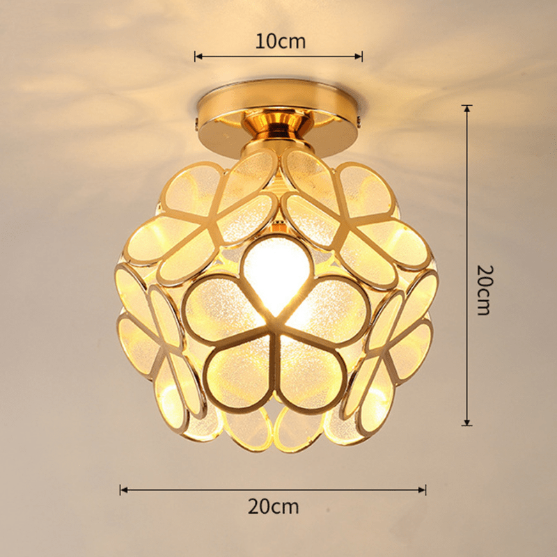Doura | Elegante Bloemen Stijl Glazen Hal Plafondlamp | Duurzaam | Eenvoudig Te Monteren - Sorata
