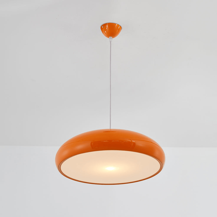 Doura | Minimalistische Ronde LED Hanglamp | Wit Metaal | Voor Slaapkamer En Woonkamer - Sorata