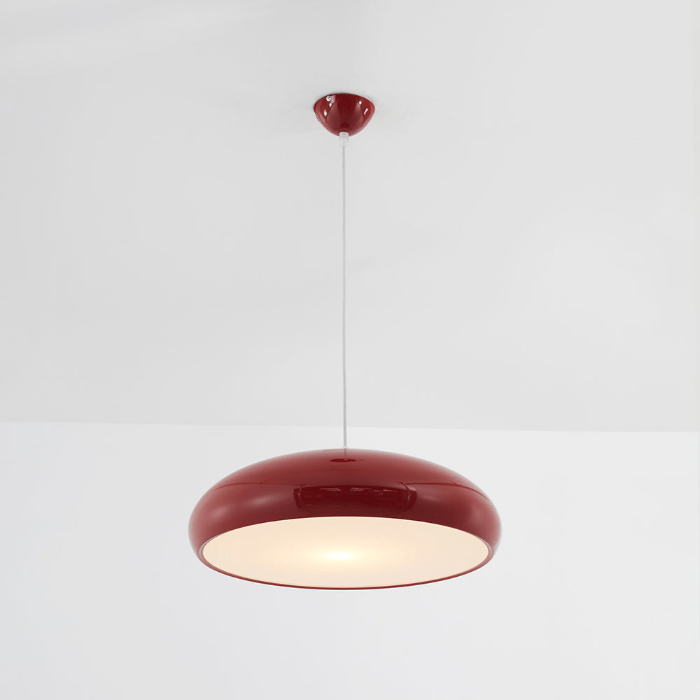 Doura | Minimalistische Ronde LED Hanglamp | Wit Metaal | Voor Slaapkamer En Woonkamer - Sorata