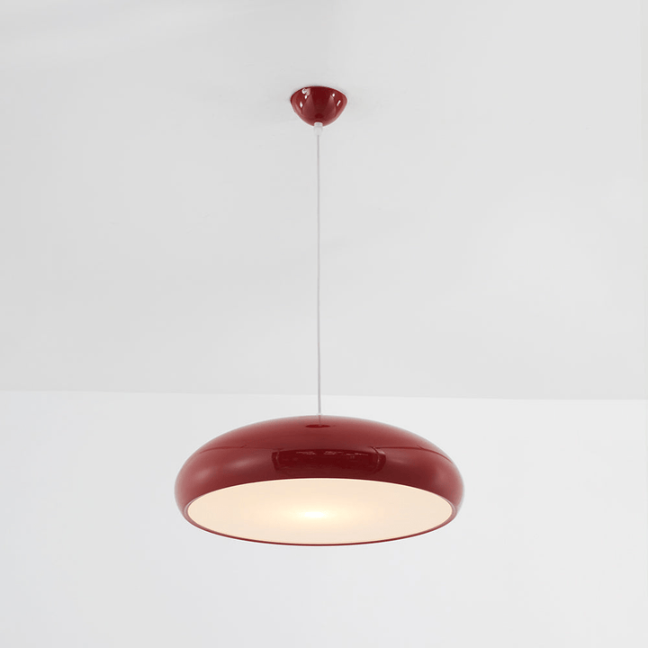 Doura | Minimalistische Ronde LED Hanglamp | Wit Metaal | Voor Slaapkamer En Woonkamer - Sorata