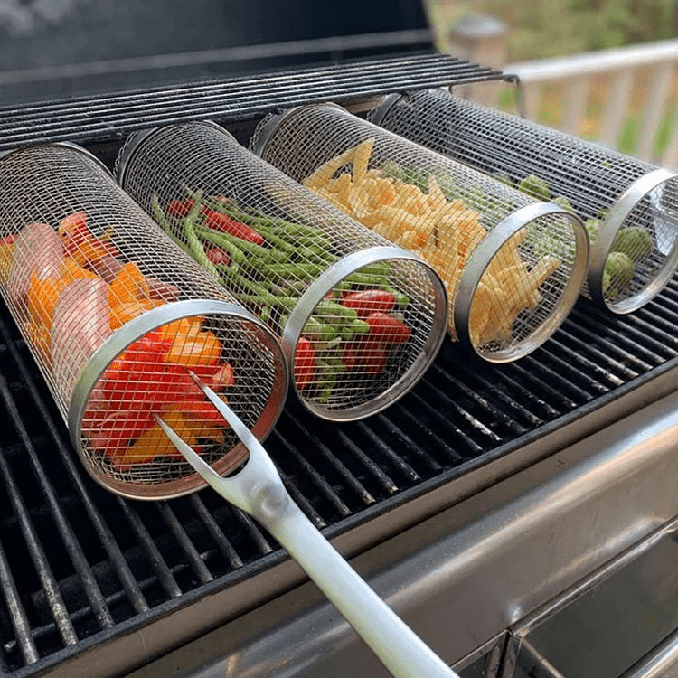 Doura | Roestvrije BBQ Grillmand | 360 Graden Draaibaar Ontwerp - Sorata