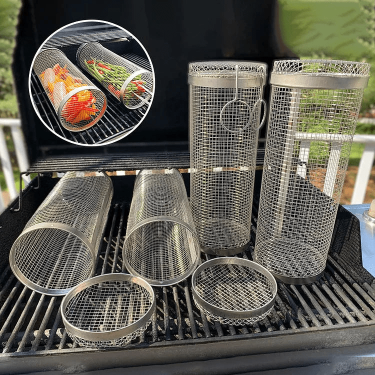 Doura | Roestvrije BBQ Grillmand | 360 Graden Draaibaar Ontwerp - Sorata