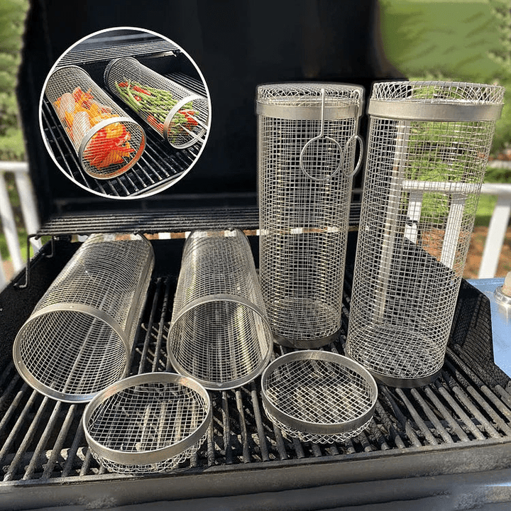 Doura | Roestvrije BBQ Grillmand | 360 Graden Draaibaar Ontwerp - Sorata