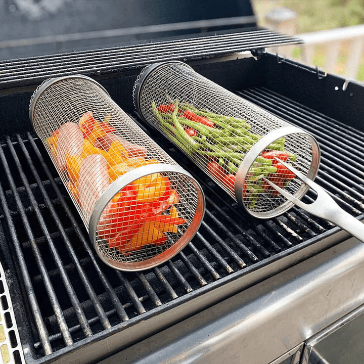 Doura | Roestvrije BBQ Grillmand | 360 Graden Draaibaar Ontwerp - Sorata