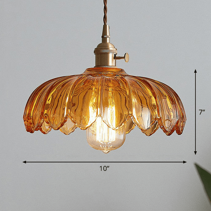 Doura | Vintage Bloem Hanglamp Voor Een Tijdloze Uitstraling | Voor Woonkamers, Eetkamers En Slaapkamers - Sorata