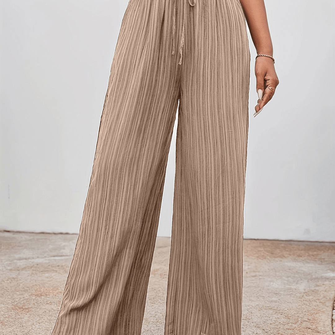 Elham | Wijde Broek Met Hoge Taille En Koordsluiting - Sorata
