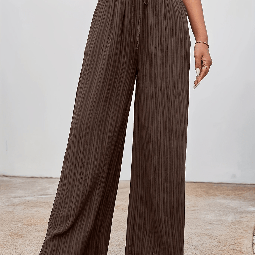 Elham | Wijde Broek Met Hoge Taille En Koordsluiting - Sorata