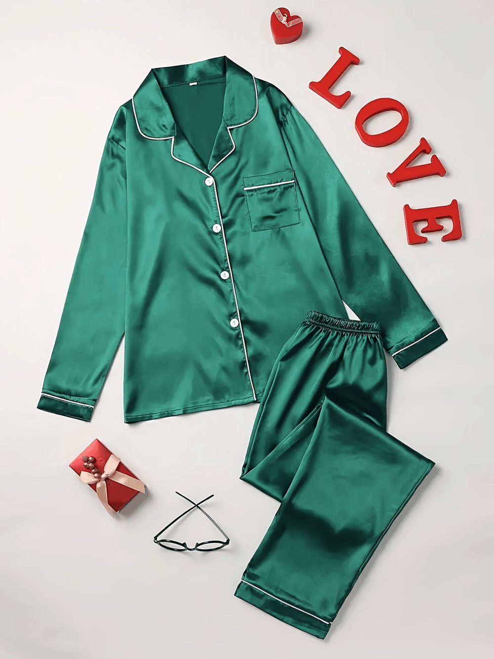 Eline | Elegante Satijnen Dames Pyjama Set | Slaapkleding - Sorata