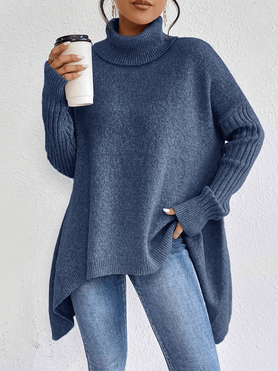Ella | Casual Katoenen Coltrui | Dames Sweater | Jumper Vest - Sorata