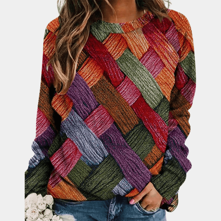 Emily | Geblokte Gebreide Dames Jumper Trui | Stijlvol, Warm & Trendy - Sorata