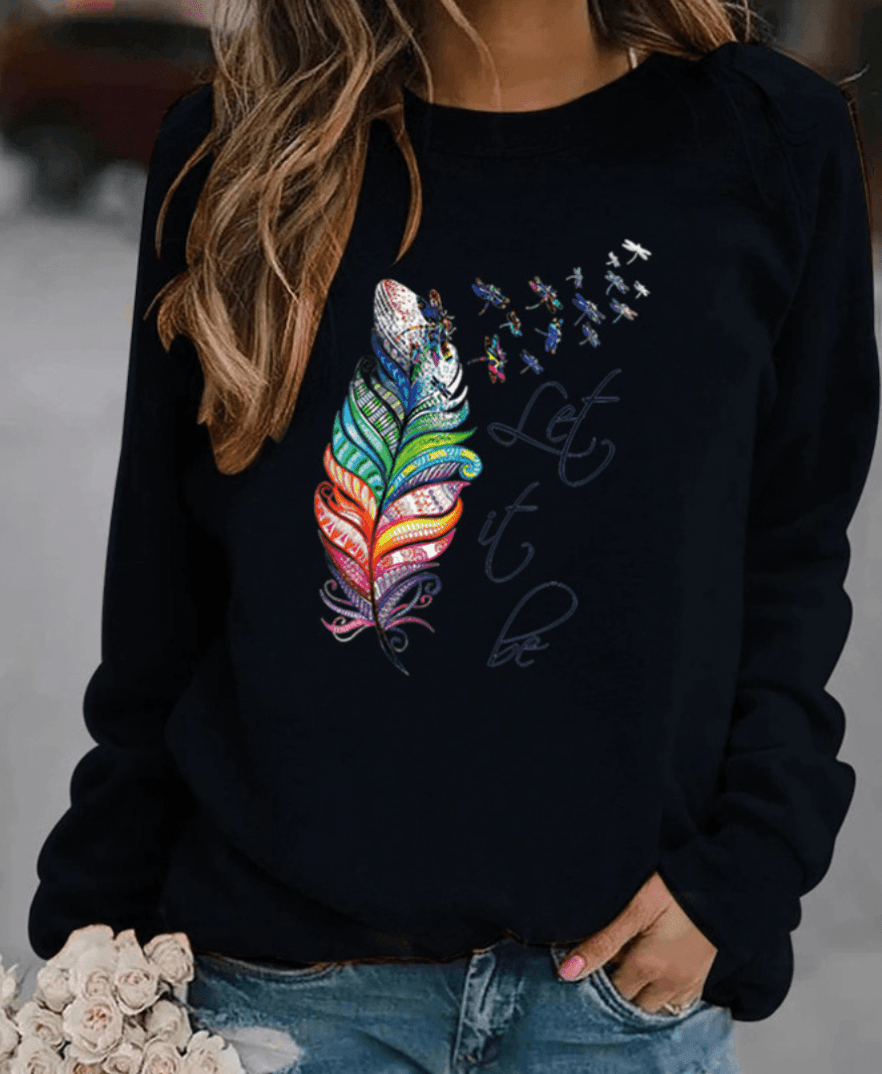 Esmeralda | Dames Trui | Comfortabele Warme Sweatshirt met Veerprint - Sorata