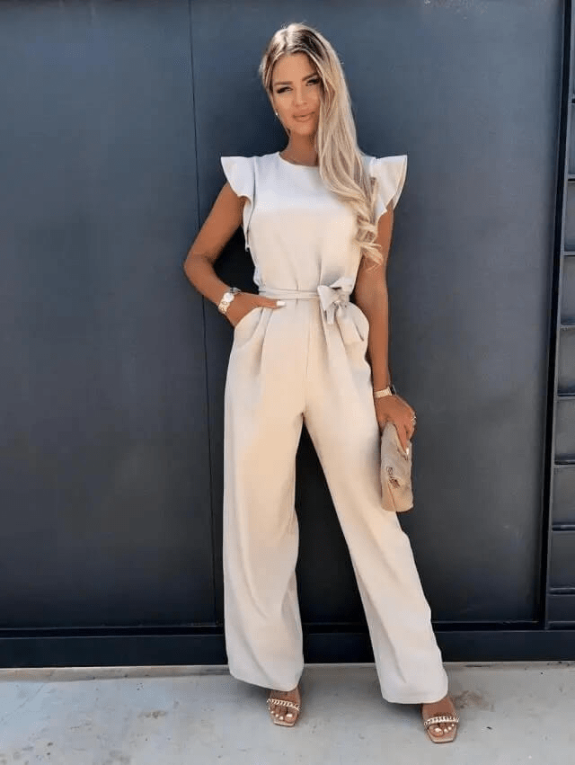 Evi | Elegante en comfortabele jumpsuit | Wijde Pijpen Met Tailleband - Sorata