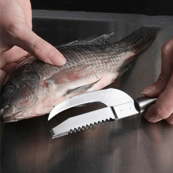 Fishsharp - 3 - in - 1 Visschubbenmes - Multifunctioneel Keukengereedschap - Sorata