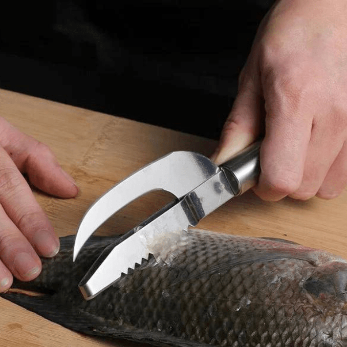 Fishsharp - 3 - in - 1 Visschubbenmes - Multifunctioneel Keukengereedschap - Sorata