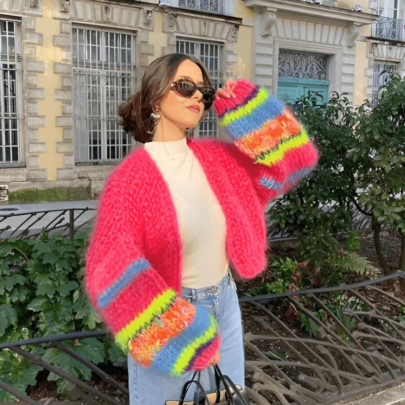 Foxy | Dames Truien | Warme Gestreepte Open Pullover | Nieuwe Style - Sorata