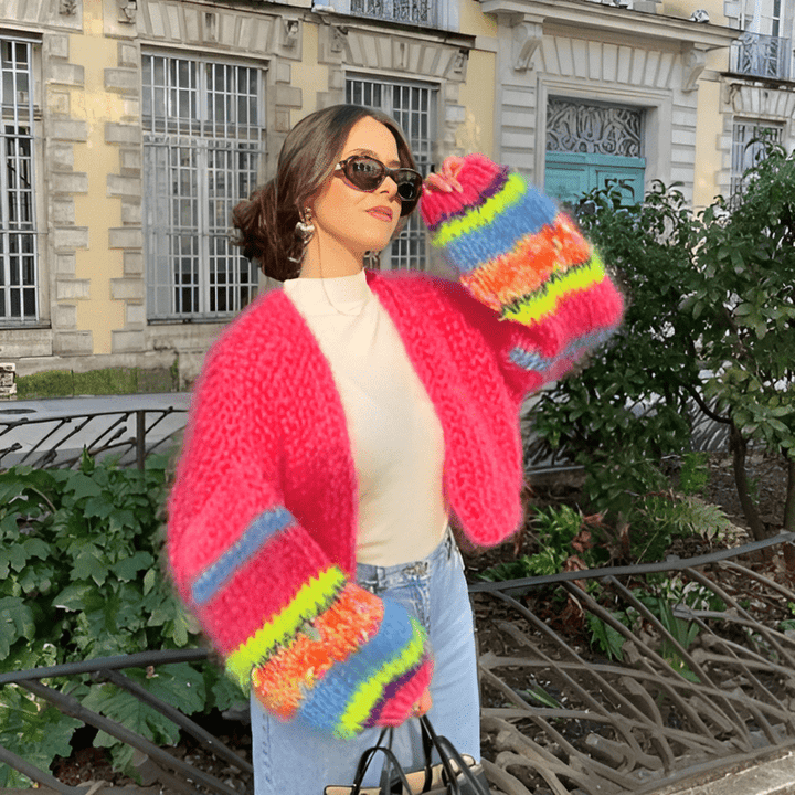Foxy | Dames Truien | Warme Gestreepte Open Pullover | Nieuwe Style - Sorata