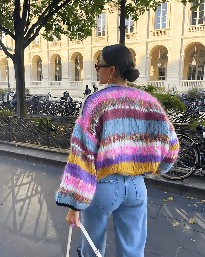 Foxy | Dames Truien | Warme Gestreepte Open Pullover | Nieuwe Style - Sorata