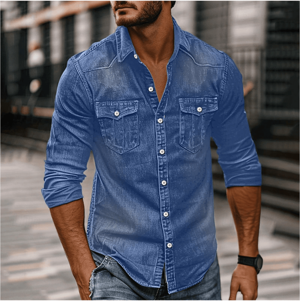Harry | Klassieke Heren Denim Shirt | Casual Overhemd | Voor Elke Gelegenheid - Sorata