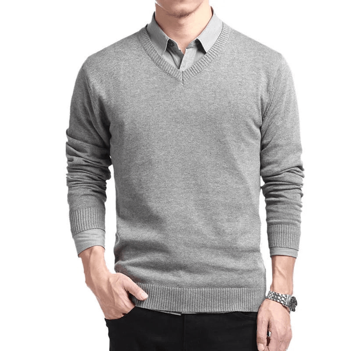 Hefi | Premium Katoenen Trui Met V - Hals | Heren Jumper Vest - Sorata