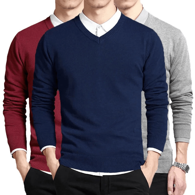 Hefi | Premium Katoenen Trui Met V - Hals | Heren Jumper Vest - Sorata